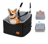 Sièges Auto pour Chiens de 15 cm pour Chiens de Moins de 13,5 kg | Coussin chauffant ou rafraîchissant 40 x 40 x 15 cm, housse amovible et lavable, 2 laisses de sécurité