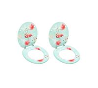 vidaXL Sièges de toilette avec couvercle 2 pcs MDF Design de flamant