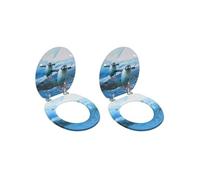 vidaXL Sièges de toilette avec couvercle 2 pcs MDF Design de pingouins