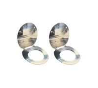 vidaXL Sièges de toilette avec couvercle 2 pcs MDF Design de plage