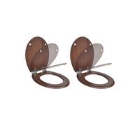 Sièges de toilette avec couvercles 2 pcs MDF Marron