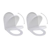 Sièges de toilette avec couvercles 2 pcs Plastique Blanc