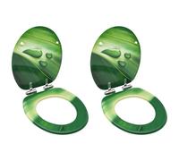 Sièges WC couvercle à fermeture douceur 2 pcs MDF Gouttes d'eau