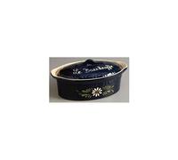 Siegfried Terrine ovale 37cm bleu decor fleurs blanches - 134d6