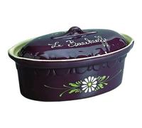 SIEGFRIED - Terrine - 41.5 cm - capacité 5 L - aubergine/ fleurs blanches - Baeckeoffe N°7