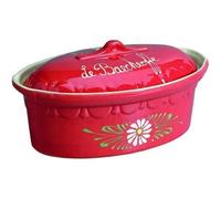 SIEGFRIED - Terrine - 41.5 cm +- capacité 5 L - rouge/ fleurs blanches - Baeckeoffe N°7