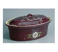 Siegfried Terrine Ovale 40cm Aubergine Decor Fleurs Blanches 134AUB7