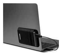 Siegvoll Sac adhésif 2 poches pour ordinateur portable, compatible avec un SSD externe portable (par exemple SanDisk, Samsung, Crucial), câbles USB et plus encore - Noir