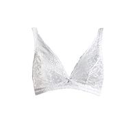SIèLEI Soutien-gorge Bralette Triangle non rembourré, réalisé en Laize raffinée, sans armature avec centre de nœud en satin et bijou avec point de lumière Art 2678, Blanc, 100B