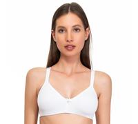 SIèLEI, Soutien-Gorge Non rembourré et sans Armature, en Coton Biologique, 100% Naturel, Conçu en Italie, Couleur Blanche, Taille 1B