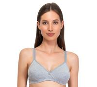 SIèLEI, Soutien-Gorge Semi-Coussin sans Armature, en Coton Bio, 100% Naturel, Conçu en Italie, Couleur Gris Mélange, Taille 3C