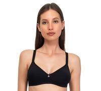 SIèLEI, Soutien-Gorge Semi-Coussin sans Armature, en Coton Bio, 100% Naturel, fabriqué en Italie, Couleur Noir, Taille 5C