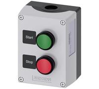 SIEMENS 3SU1 Boîtier de station de contrôle, 2 x Ø 22 mm, noir, gris, en plastique