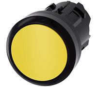 Siemens 3SU10000AB300AA0 Bouton-poussoir en plastique, IP66, IP67, indice de protection IP69K, plastique noir, 22 mm, jaune