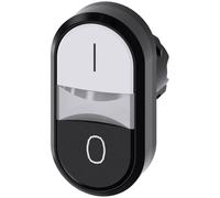 Siemens 3SU10003AB610AK0 3SU1000-3AB61-0AK0 Bouton-poussoir à double touche collerette plastique bouton noir, blanc 1 pc(s)