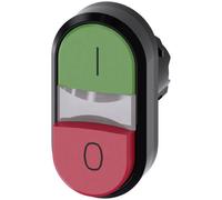 Siemens 3SU10003BB420AK0 3SU1000-3BB42-0AK0 Bouton-poussoir à double touche collerette plastique bouton noir, vert, rouge 1 pc(s)