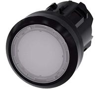 Siemens 3SU10010AB600AA0 3SU1001-0AB60-0AA0 Bouton-poussoir lumineux à rappel actionneur plat, collerette plastique blanc 1 pc(s)