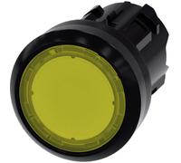 Siemens 3SU10010AA300AA0 3SU1001-0AA30-0AA0 Bouton-poussoir lumineux à rappel collerette plastique, rond bouton noir, jaun