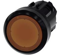 Siemens 3SU10010AB000AA0 3SU1001-0AB00-0AA0 Bouton-poussoir lumineux à rappel collerette plastique, rond bouton noir, ambre