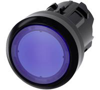 Siemens 3SU10010AB500AA0 3SU1001-0AB50-0AA0 Bouton-poussoir lumineux à rappel actionneur plat, collerette plastique bleu 1 pc(s)
