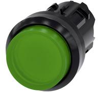 Siemens 3SU10010BB400AA0 3SU1001-0BB40-0AA0 Bouton-poussoir lumineux à rappel collerette plastique, rond bouton noir, vert 1 pc(s)