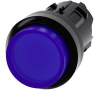 Siemens 3SU10010BB500AA0 3SU1001-0BB50-0AA0 Bouton-poussoir lumineux à rappel collerette plastique, rond bouton noir, bleu 1 pc(s)
