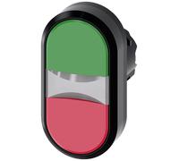 Siemens 3SU10013AB420AA0 3SU1001-3AB42-0AA0 Bouton-poussoir à double touche collerette plastique bouton noir, vert, rouge 1 pc(s)