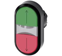 Siemens 3SU10013AB420AN0 3SU1001-3AB42-0AN0 Bouton-poussoir à double touche collerette plastique bouton noir, vert, rouge 1 pc(s)