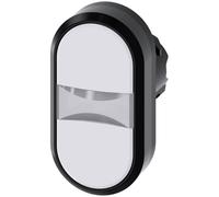 Siemens 3SU10013AB660AA0 3SU1001-3AB66-0AA0 Bouton-poussoir à double touche collerette plastique bouton noir, blanc 1 pc(s)