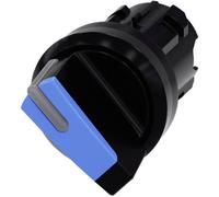 Siemens 3SU10022BF500AA0 3SU1002-2BF50-0AA0 Commutateur à manette collerette plastique, illuminable levier noir, bleu 1 x 90 °