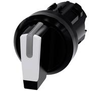 Siemens 3SU10022BN600AA0 3SU1002-2BN60-0AA0 Commutateur à manette collerette plastique, illuminable levier noir, blanc 2 x 45 °