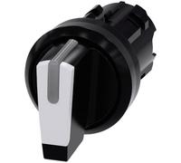 Siemens 3SU10022BP600AA0 3SU1002-2BP60-0AA0 Commutateur à manette collerette plastique, illuminable levier noir, blanc 2 x 45 °