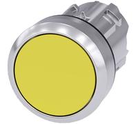 Siemens 3SU10500AB300AA0 3SU1050-0AB30-0AA0 Bouton-poussoir collerette métal, finition brillante, rond bouton argent, jaune