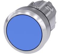 Siemens 3SU10500AB500AA0 3SU1050-0AB50-0AA0 Bouton-poussoir collerette métal, finition brillante, actionneur plat bleu 1 pc(s)