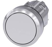 Siemens 3SU10500AB600AA0 3SU1050-0AB60-0AA0 Bouton-poussoir collerette métal, finition brillante, actionneur plat blanc 1 pc(s)