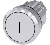 Siemens 3SU10500AB600AC0 3SU1050-0AB60-0AC0 Bouton-poussoir collerette métal, finition brillante, rond bouton argent, blanc