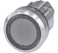 Siemens 3SU10500AB700AA0 3SU1050-0AB70-0AA0 Bouton-poussoir collerette métal, finition brillante, actionneur plat transparent(e)