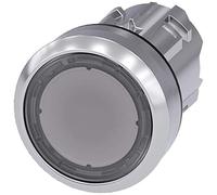 Siemens 3SU10500AB700AA0 Bouton-poussoir en plastique et métal IP66, IP67, indice de protection IP69K, métal brillant, 22 mm, transparent