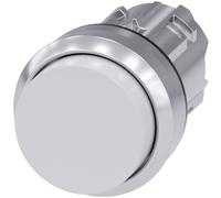 Siemens 3SU10500BB600AA0 3SU1050-0BB60-0AA0 Bouton-poussoir collerette métal, finition brillante, rond bouton argent, blanc