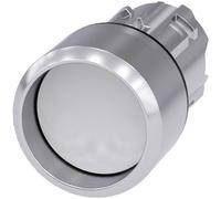 Siemens 3SU10500CB600AA0 3SU1050-0CB60-0AA0 Bouton-poussoir collerette métal, finition brillante, rond bouton argent, blanc