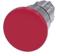 Siemens 3SU10501BA200AA0 3SU1050-1BA20-0AA0 Bouton champignon collerette métal, finition brillante rouge décrochage par traction