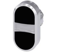 Siemens 3SU10503AB110AA0 3SU1050-3AB11-0AA0 Bouton-poussoir à double touche collerette métal, finition brillante bouton argent