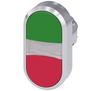 Siemens 3SU10503AB420AA0 3SU1050-3AB42-0AA0 Bouton-poussoir à double touche collerette métal, finition brillante bouton argent