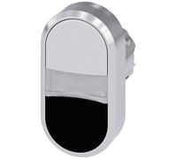 Siemens 3SU10503AB610AA0 3SU1050-3AB61-0AA0 Bouton-poussoir à double touche collerette métal, finition brillante bouton argent