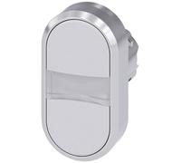 Siemens 3SU10503AB660AA0 3SU1050-3AB66-0AA0 Bouton-poussoir à double touche collerette métal, finition brillante bouton argent