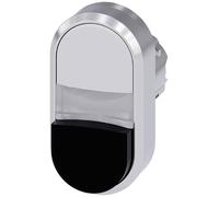 Siemens 3SU10503BB610AA0 3SU1050-3BB61-0AA0 Bouton-poussoir à double touche collerette métal, finition brillante bouton argent