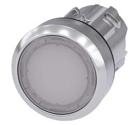 Siemens 3SU10510AA600AA0 Bouton-poussoir lumineux en plastique et métal IP66, IP67, indice de protection IP69K, métal brillant, 22 mm, blanc