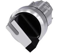 Siemens 3SU10522BF600AA0 3SU1052-2BF60-0AA0 Commutateur à manette collerette métal, finition brillante noir, blanc 1 x 90 °