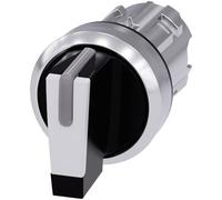 Siemens 3SU10522BM600AA0 3SU1052-2BM60-0AA0 Commutateur à manette collerette métal, finition brillante noir, blanc 2 x 45 °
