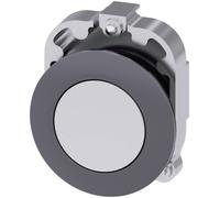 Siemens 3SU10600JA600AA0 3SU1060-0JA60-0AA0 Bouton-poussoir collerette métal, actionneur plat blanc décrochage par pression